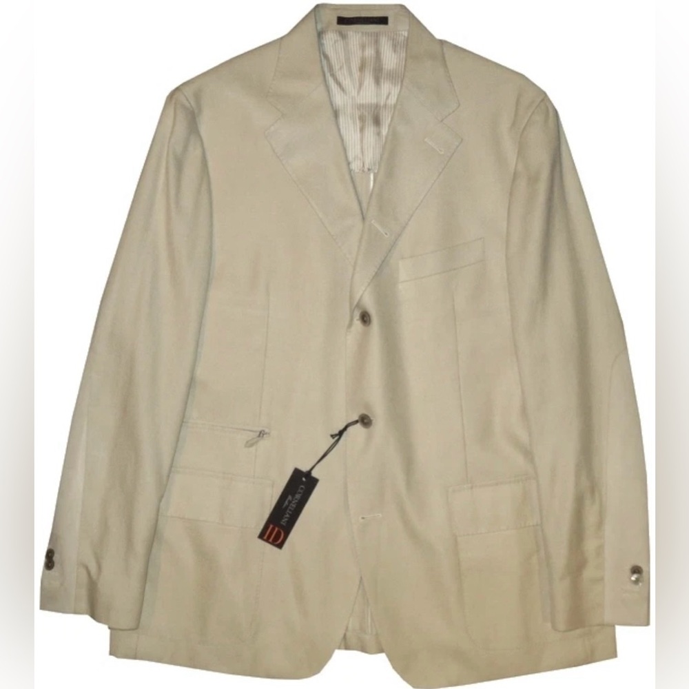 $1695 NEW CORNELIANI SPORTCOAT JACKET 46R 46 R E 56 I.D. ECRU MICRO TWILL